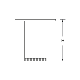 Tischfuß TUBULAR, D60/H450 mm Edelstahl matt, PVC-Abschluß