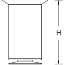 Tischfuß für Glas Edelstahl Tubular GL PVC standard H=450 mm Ø=50 mm