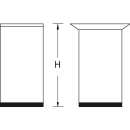 Tischfuß für Glas Edelstahl Tubular GL PVC standard H=450 mm Ø=60 mm