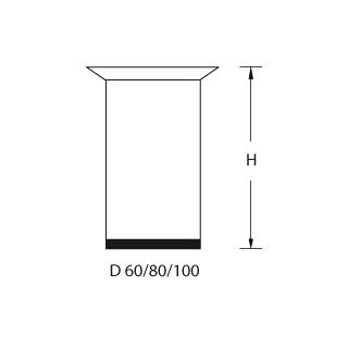 Tischfuß für Glas Edelstahl Tubular GL PVC standard H=450 mm Ø=80 mm