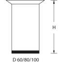 Table base for glass stainless steel Tubular GL PVC standard H=710 mm Ø=100 mm