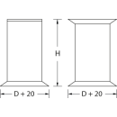 Tischfuß für Glas Edelstahl Tubular GL PVC höhenverstellbar H=450 mm Ø=60 mm
