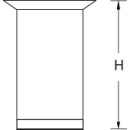 Tischfuß für Glas Edelstahl Tubular GL PVC höhenverstellbar H=450 mm Ø=60 mm