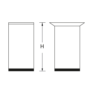Tischfuß für Glas Edelstahl Tubular GL PVC höhenverstellbar H=710 mm Ø=50 mm