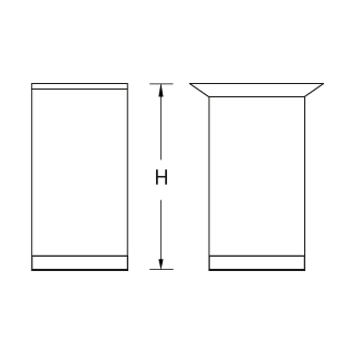 Tischfuß für Glas Edelstahl Tubular GL PVC höhenverstellbar H=710 mm Ø=60 mm