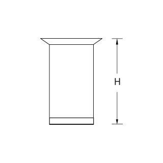 Tischfuß für Glas Edelstahl Tubular GL Stellteller massiv, gerade H=450 mm Ø=60 mm
