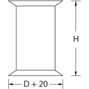 Table base for glass Stainless steel Tubular GL Solid base, conical H=710 mm Ø=100 mm