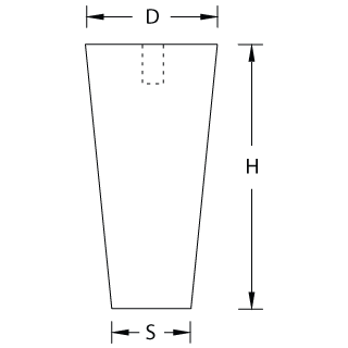 Möbelfuß Edelstahl SHORTY K H=100 mm D=40 mm Edelstahl matt