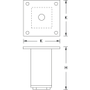 Tischfuß Möbelfuß Edelstahl Cube System