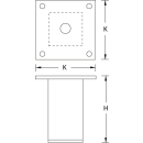 Tischfuß Möbelfuß Edelstahl Cube System Standard H=80 mm D=40 x 40 mm