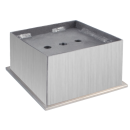 "CUBE SYSTEM-SF" plinth foot H=130 mm, polished stainless steel