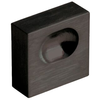 Möbelknopf mit Griffmulde CUBE R 2 MINI Edelstahl PVD Carbon matt BA=16 mm