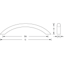Furniture handle stainless steel D=10 mm Segment 100 96 mm Stainless steel matt
