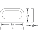 Möbelgriff Edelstahl Small-Line A5 BA=32 mm Edelstahl matt