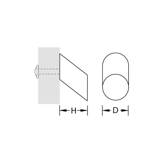Möbelknopf Transverse, D=15 mmH=25 mm, Edelstahl poliert