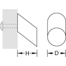Möbelknopf Transverse, D=15 mmH=25 mm, Edelstahl matt