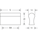 Designer furniture handle "LINEA 1", BA=320 mm, anodized aluminium
