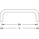 Furniture handle 102, BA 128 mm D: 10 mm, aluminum F 1