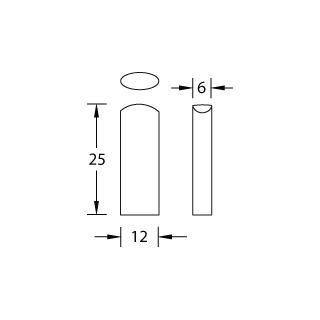 Möbelknopf Edelstahl H=25 mm Oval-Line K