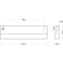 Möbelgriff Jolie ELEMENT Messing Bohrabstand 96 mm