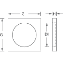 Griffmuschel "COLLAGE 6.8"  60x60x9 mm, Edelstahl matt