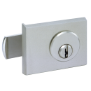Glass door lever lock with cylinder on the right