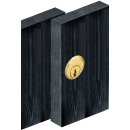 Push cylinder for wooden sliding doors 23.5 mm polished brass