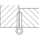 Möbelband Messing Serie 301 mit Zierkopf 50 mm gerade 6 mm links Messing poliert