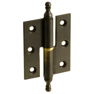 Furniture hinge brass series 301 with decorative head 50 mm offset B 8 mm right brass antique brown