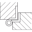 Möbelband Messing Serie 301 mit Zierkopf 50 mm Kröpfung 7,5 6 mm links Messing poliert