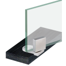 Glass door pivot hinge GS 9 stainless steel UV bonding