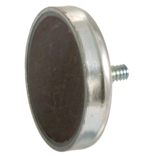 Flat magnet, hard ferrite with M4 32 mm thread