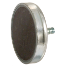 Flat magnet, hard ferrite with M4 32 mm thread