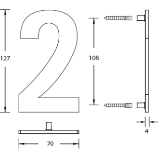 Ziffern und Buchstaben Edelstahl Modell 2192