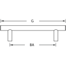 Furniture handle antibacterial stainless steel Longmigg 44 BA=128 mm D=10 mm matt stainless steel
