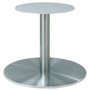 Tischgestell Edelstahl COLUM R für Holztischplatte für Couchtisch (450 mm) Ø 1500 mm Edelstahl matt