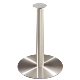 Table frame stainless steel COLUM R for glass table top for high table (1080 mm) Ø 1300 mm white aluminum (RAL 9006)