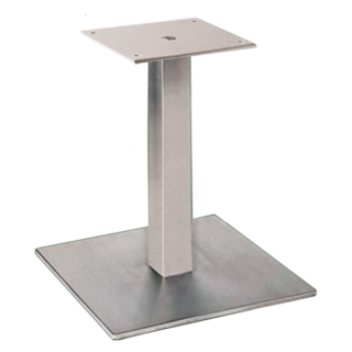 Tischgestell Edelstahl COLUM Q für Holztischplatte für Couchtisch (450 mm) 700 x 700 mm verchromt