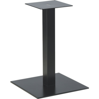 Table frame stainless steel COLUM Q for glass table top for seat table (720 mm) 800 x 800 mm black (RAL 9005)