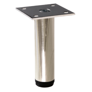 Furniture leg PICO 30 mm stainless steel matt height-adjustable (black plastic)