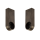 Pair of wardrobe tube bearings for coat rail, blackened stainless steel
