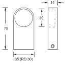 Schrankrohrlager Messing matt für Rohr D=30 mm